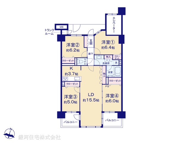 G00382099 東京都調布市上石原３丁目 中古マンション 5780万円【間取図】