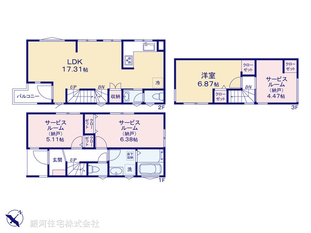 G00382214 千葉県市川市福栄１丁目 新築一戸建て 5680万円【間取図】