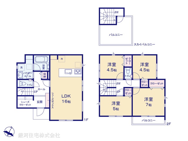 G00382322 神奈川県大和市上草柳６丁目 新築一戸建て 4780万円【間取図】