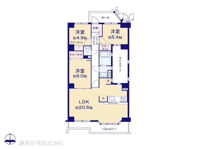 G00382345 千葉県我孫子市台田３丁目 中古マンション 1798万円【間取図】