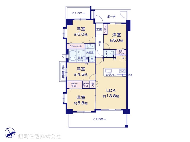 G00382349 神奈川県川崎市川崎区渡田１丁目 中古マンション 5499万円【間取図】