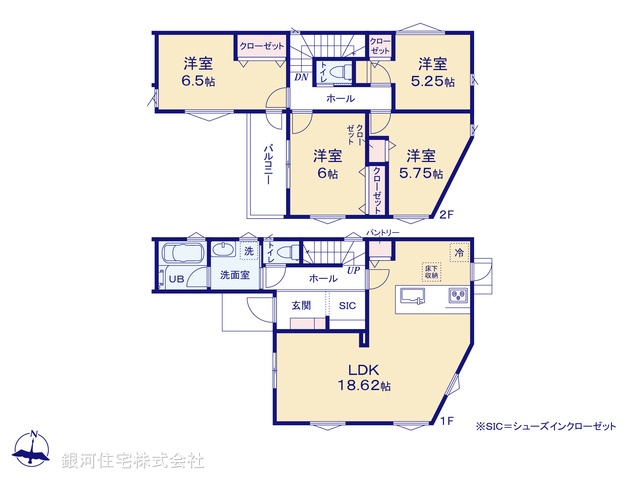 G00382400 神奈川県横浜市鶴見区北寺尾７丁目 新築一戸建て 6380万円【間取図】