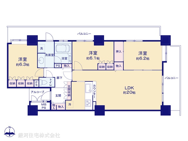 G00382528 埼玉県川口市元郷２丁目 中古マンション 6280万円【間取図】
