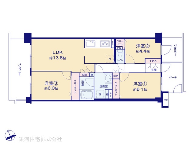 G00382590 東京都小平市花小金井７丁目 中古マンション 3899万円【間取図】