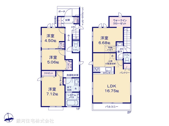 G00382636 神奈川県横浜市瀬谷区宮沢２丁目 新築一戸建て 4380万円【間取図】
