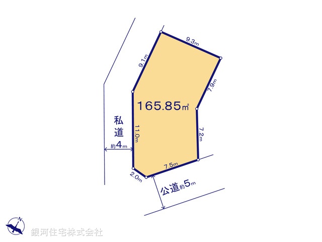 G00382670 東京都東村山市秋津町３丁目 土地 4180万円【区画図】