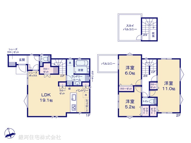 G00382741 埼玉県川口市本町１丁目 新築一戸建て 7390万円【間取図】