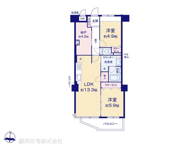 G00382761 埼玉県さいたま市浦和区常盤３丁目 中古マンション 5199万円【間取図】