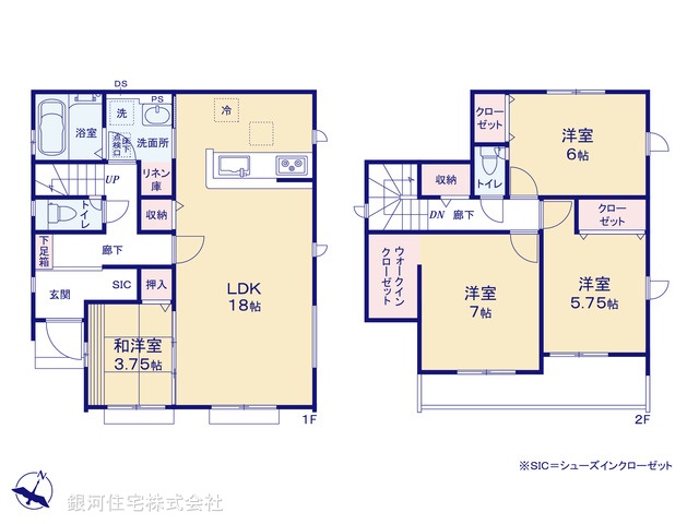 G00382950 埼玉県比企郡川島町大字伊草 新築一戸建て 1999万円【間取図】