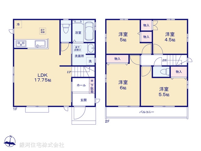 G00382971 東京都東久留米市南沢４丁目 新築一戸建て 5190万円【間取図】