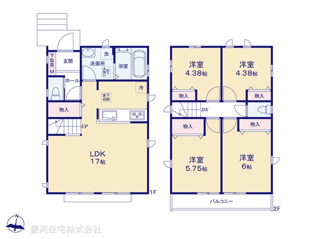 G00382979 東京都東久留米市南沢４丁目 新築一戸建て 4790万円【間取図】