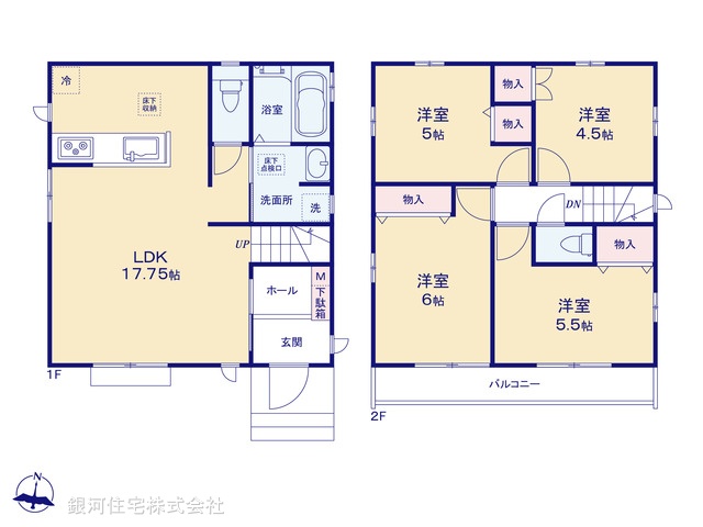 G00382980 東京都東久留米市南沢４丁目 新築一戸建て 5190万円【間取図】
