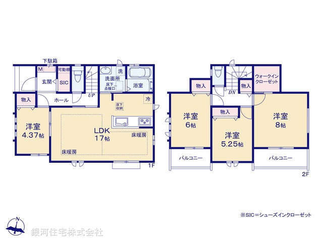G00383075 東京都西東京市富士町６丁目 新築一戸建て 7590万円【間取図】