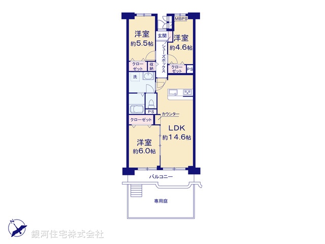 G00383148 埼玉県越谷市赤山町４丁目 中古マンション 2398万円【間取図】