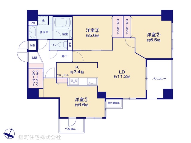 G00383154 神奈川県横浜市南区高根町２丁目 中古マンション 5480万円【間取図】