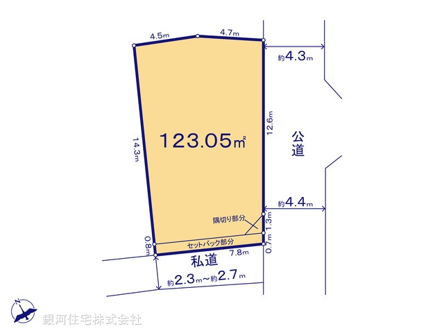 G00383161 東京都大田区南馬込３丁目 土地 7750万円【区画図】