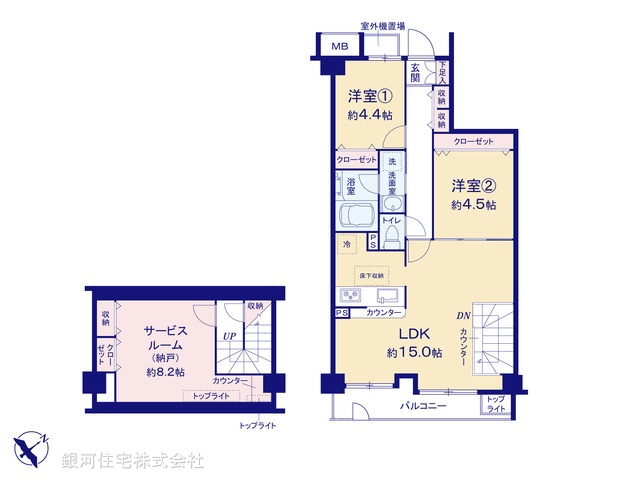 G00383230 東京都立川市錦町３丁目 中古マンション 4590万円【間取図】