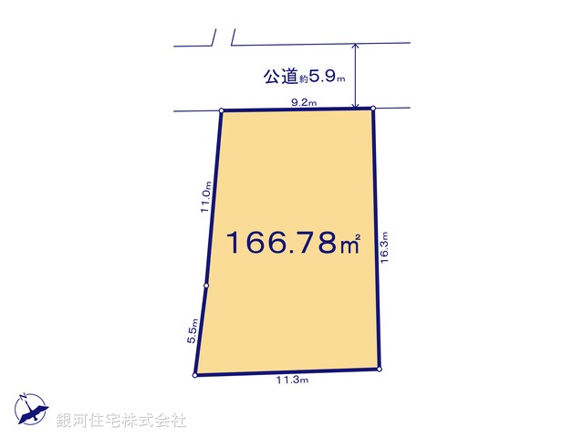 G00383288 千葉県柏市中新宿１丁目 土地 1980万円【区画図】