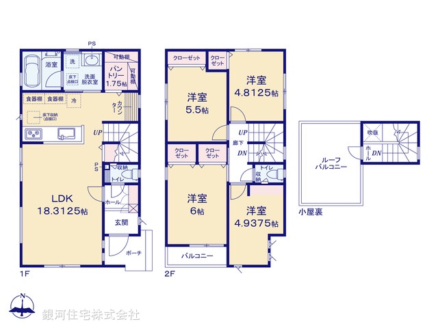 G00383306 千葉県松戸市松飛台 新築一戸建て 3880万円【間取図】