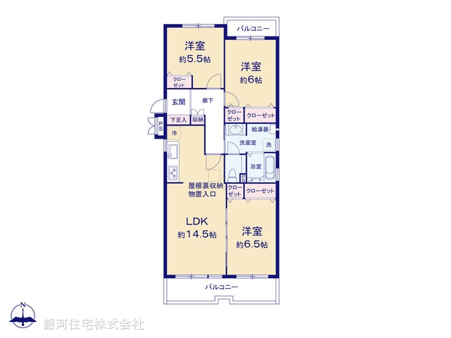 G00383318 東京都多摩市鶴牧３丁目 中古マンション 2680万円【間取図】