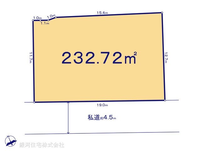 G00383336 神奈川県横浜市戸塚区平戸町 土地 5000万円【区画図】