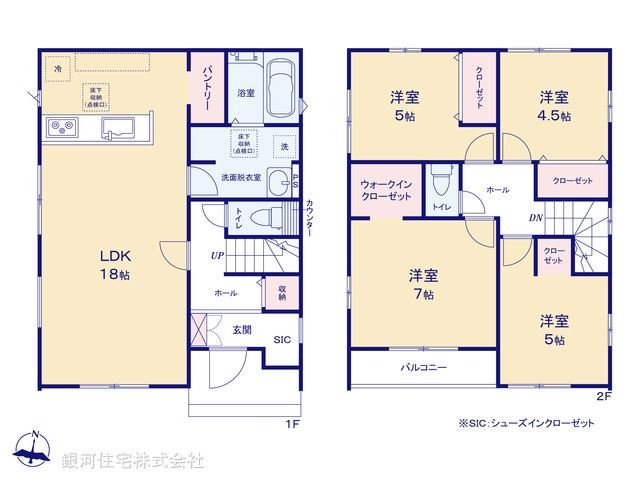 G00383386 埼玉県所沢市小手指南２丁目 新築一戸建て 3899万円【間取図】