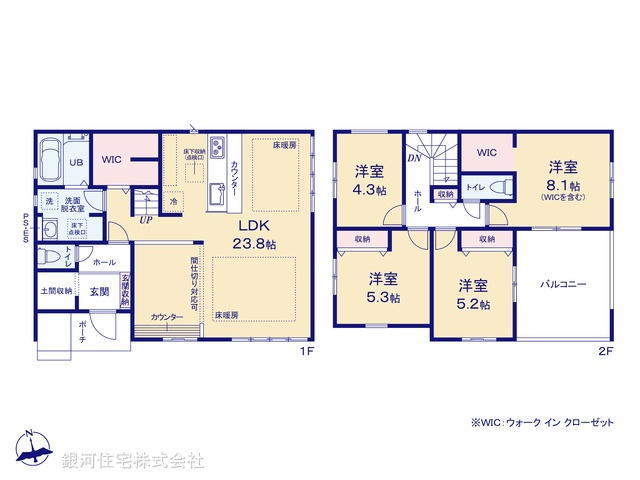 G00383394 千葉県松戸市西馬橋３丁目 新築一戸建て 6399万円【間取図】