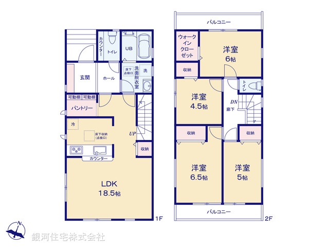 G00383403 千葉県市川市本北方２丁目 新築一戸建て 5590万円【間取図】