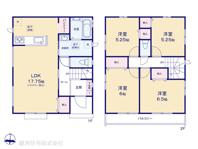 G00383416 千葉県千葉市中央区蘇我５丁目 新築一戸建て 4990万円【間取図】