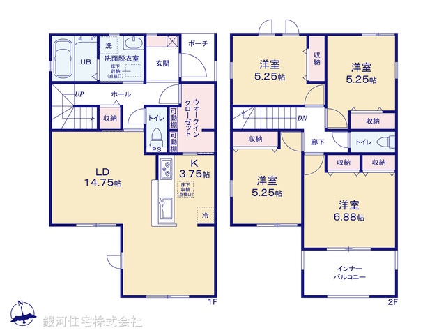 G00383494 埼玉県飯能市大字双柳 新築一戸建て 2980万円【間取図】