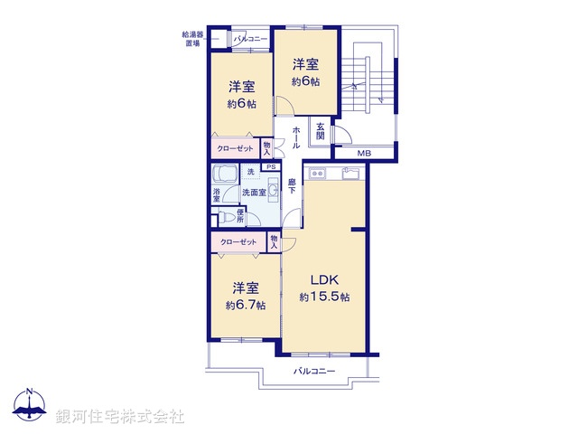 G00383506 神奈川県横浜市金沢区並木３丁目 中古マンション 2698万円【間取図】