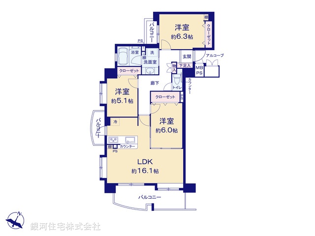 G00383529 埼玉県さいたま市桜区南元宿２丁目 中古マンション 3799万円【間取図】