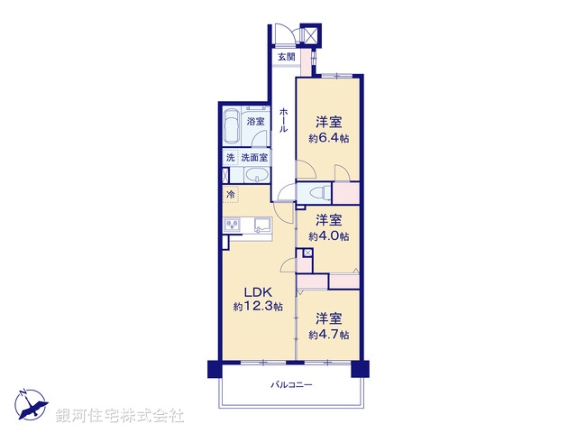 G00383559 神奈川県横浜市鶴見区鶴見中央２丁目 中古マンション 5180万円【間取図】