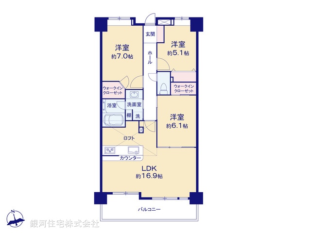 G00383560 神奈川県横浜市港北区大豆戸町 中古マンション 7780万円【間取図】