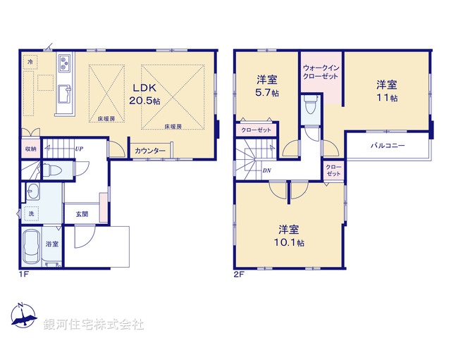 G00383608 千葉県佐倉市上志津原 新築一戸建て 2998万円【間取図】