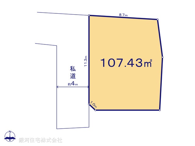 G00383631 神奈川県横須賀市平作７丁目 土地 1280万円【区画図】