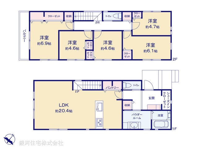 G00383635 神奈川県横浜市南区永田北２丁目 新築一戸建て 5880万円【間取図】