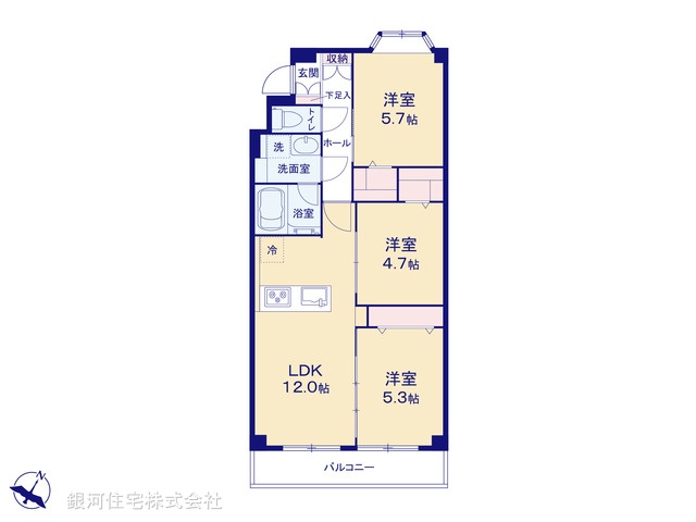 G00383681 神奈川県横浜市南区大岡４丁目 中古マンション 2480万円【間取図】