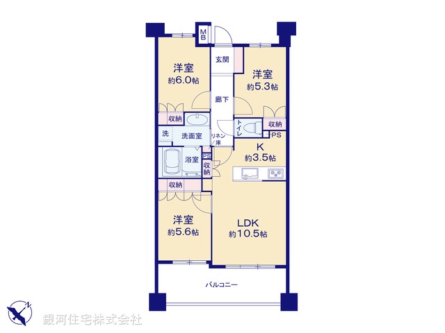 G00383744 東京都足立区中川１丁目 中古マンション 5980万円【間取図】