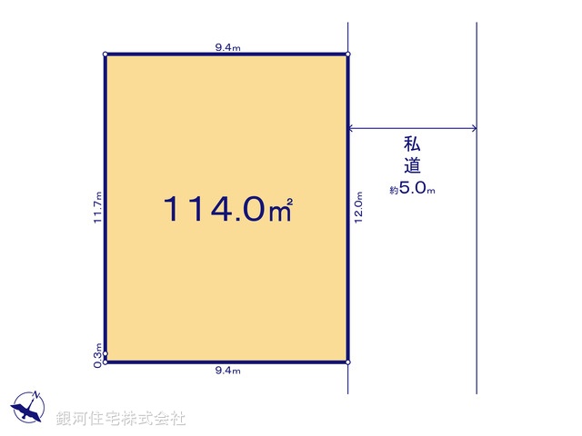 G00383750 東京都東村山市久米川町３丁目 土地(建築条件付土地) 3650万円【区画図】