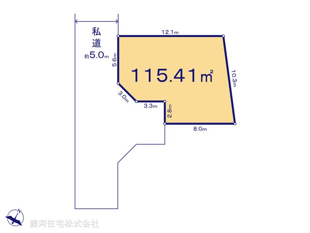 G00383753 東京都東村山市久米川町３丁目 土地(建築条件付土地) 3650万円【区画図】