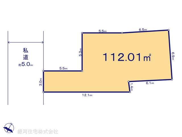 G00383754 東京都東村山市久米川町３丁目 土地(建築条件付土地) 3250万円【区画図】