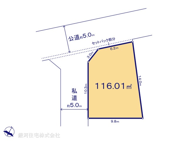 G00383756 東京都東村山市久米川町３丁目 土地(建築条件付土地) 3850万円【区画図】