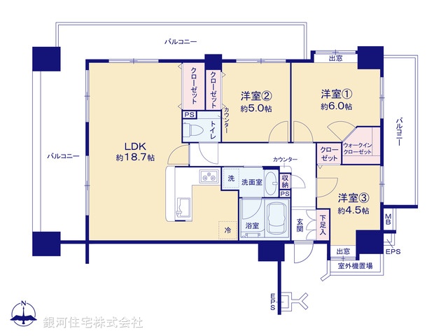 G00383758 埼玉県朝霞市膝折町４丁目 中古マンション 2790万円【間取図】