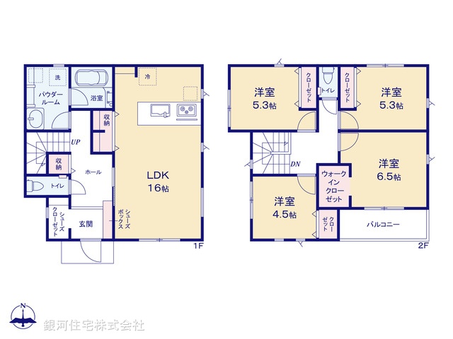 G00383760 神奈川県厚木市山際 新築一戸建て 3380万円【間取図】