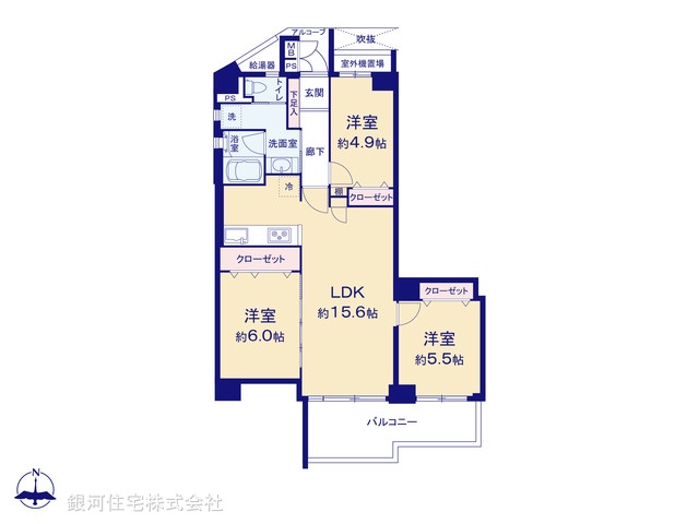 G00383830 神奈川県横浜市戸塚区戸塚町 中古マンション 3199万円【間取図】