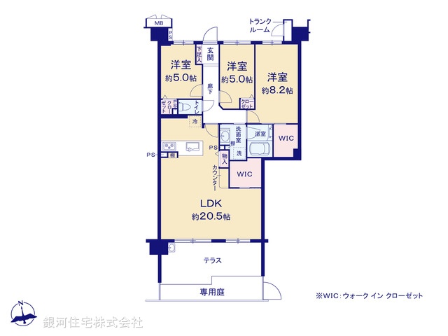 G00383928 東京都国分寺市東恋ヶ窪３丁目 中古マンション 7199万円【間取図】