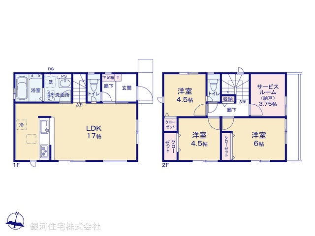 G00383959 東京都立川市砂川町６丁目 新築一戸建て 4780万円【間取図】