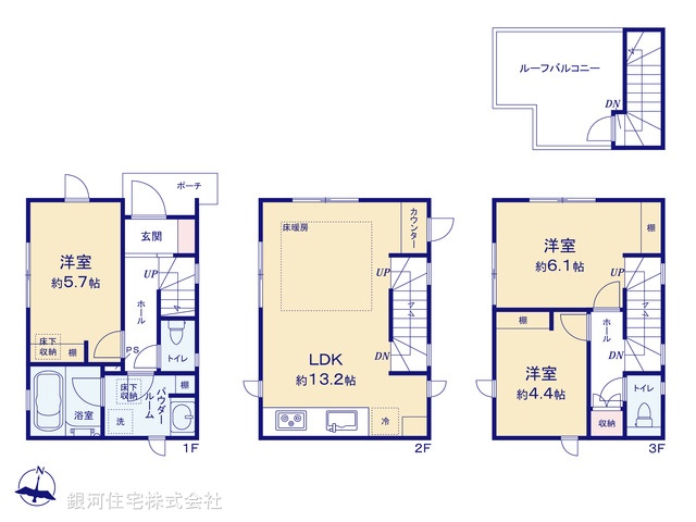 G00383983 東京都北区田端３丁目 新築一戸建て 4880万円【間取図】