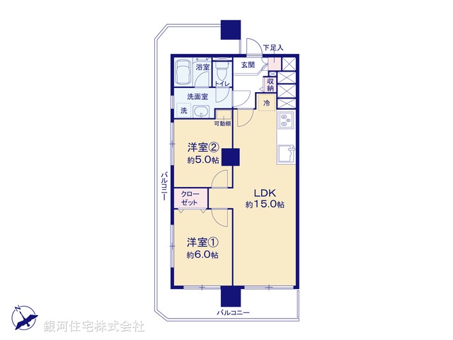 G00384037 東京都台東区根岸４丁目 中古マンション 5180万円【間取図】